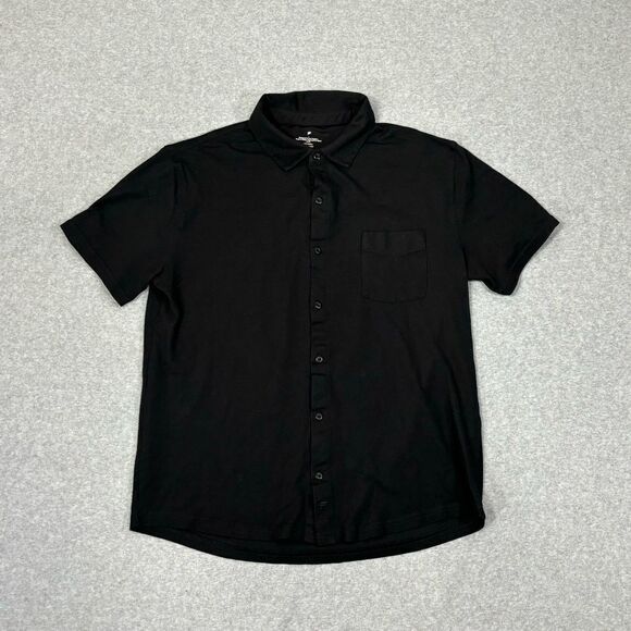Fabletics Other - Fabletics Mens Shirt Size Large Black Button Down Short Sleeve Casual Work Golf